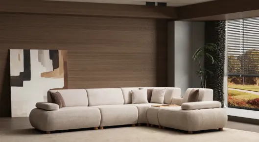 Product img 2, İnci Ahşap Ayaklı Modern Köşe Koltuk Takımı